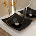 Cuba Pia De Apoio Preto Folha 43x36 Turquesa Para Banheiro La