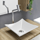 Cuba Pia De Apoio Quadrada 29x29 Com Torneira Bica Alta E Vál