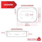 Cuba Pia De Apoio Retangular 36x27cm Mármore Sintético Luna B