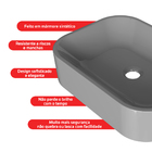 Cuba Pia De Apoio Retangular 36x27cm Mármore Sintético Luna C