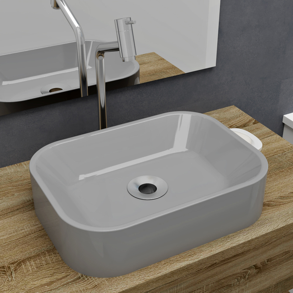 Cuba Pia De Apoio Retangular 36x27cm Mármore Sintético Luna C