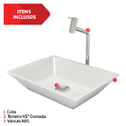 Cuba Pia De Apoio Retangular 44x35 Com Torneira Bica Alta E V