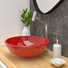 Cuba Pia De Apoio Vermelha Redonda 35cm Ametista Para Banheir