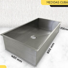 Cuba Pia De Inox 80x40 Quadrada Para Louça Cozinha Moderna