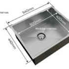 Cuba Pia De Inox Quadrada Para Louça Cozinha 50x40 Inox304