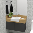 Cuba Pia De Semi Encaixe Branca Quadrada 39x37 Quartzo Para B