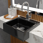 Cuba Pia De Semi Encaixe Preta Quadrada 35x35 Rubelita Para B