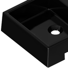 Cuba Pia De Semi Encaixe Preta Quadrada 39x37 Quartzo Para Ba