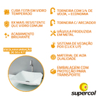 Cuba Pia De Vidro Branca Quadrada Para Banheiro Com Torneira