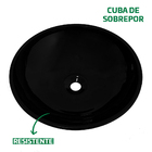 Cuba Pia De Vidro Preta Redonda Para Banheiro Com Torneira E