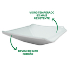 Cuba Pia De Vidro Resistente Branca Quadrada Para Banheiro co