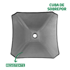 Cuba Pia De Vidro Resistente Cinza Quadrada Para Banheiro com