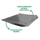 Cuba Pia De Vidro Resistente Cinza Quadrada Para Banheiro com