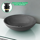 Cuba Pia De Vidro Resistente Cinza Redonda Para Banheiro com