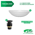 Cuba Pia De Vidro Resistente Preta Redonda Para Banheiro com