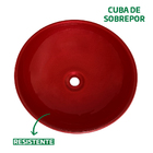 Cuba Pia De Vidro Vermelha Redonda Para Banheiro Com Torneira