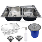 Cuba Pia Dupla De Aço Inox 304 Para Cozinha Gourmet Luxo C520