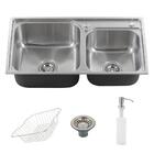 Cuba Pia Dupla Saquarema 228 Aço Escovado Móvel Do Brasil