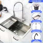 Cuba Pia Gourmet Cozinha Escovada de Inox com Torneira Monoco