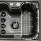 Cuba Pia Gourmet Cozinha Preta Inox 50x40 Acessórios Tubrax