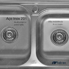 Cuba Pia Gourmet Dupla 68x38 Cozinha Aço Inox 201 com Acessór