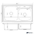 Cuba Pia Gourmet Dupla 68x38 Cozinha Aço Inox 201 com Acessór