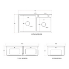 Cuba Pia Gourmet Dupla Preta Aço Inox + Torneira Flexível