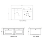 Cuba Pia Gourmet Dupla Preta Cozinha Aço Inox + Torneira
