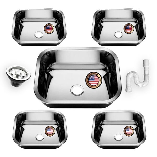 Cuba Pia Inox 40x34x14 - 430 - American Steel 5 Unidades