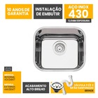 Cuba Pia Inox 430 Cozinha N 0 40x34x17 American Steel Pesada