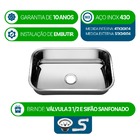 Cuba Pia Inox 430 Cozinha N 1 47x30x14 American Steel Funda