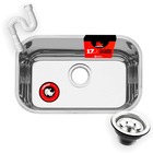 Cuba Pia Inox 47x30x17 – Inox 430 0,6 - Robust + Sifão + Váiv