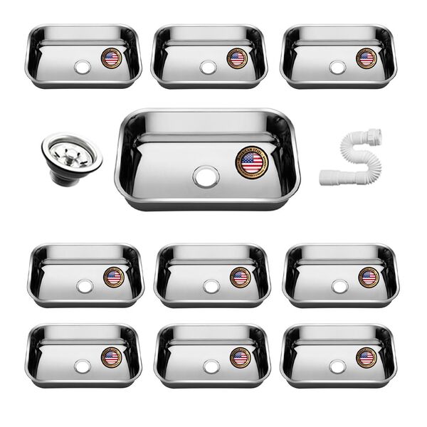 Cuba Pia Inox 56x34x14 - 430 - American Steel 10 Unidades