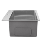 Cuba Pia Inox Prata Quadrada 60x45 Cozinha Gourmet Acessório