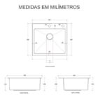 Cuba Pia Inox Prata Quadrada Cozinha Gourmet Com Torneira