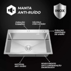 Cuba Pia Inox Prata Quadrada Cozinha Gourmet Com Torneira