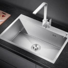 Cuba Pia Inox Prata Quadrada Cozinha Gourmet Com Torneira