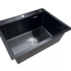 Cuba Pia Inox Preta Quadrada Cozinha Gourmet + Torneira Slim
