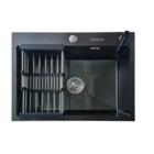 Cuba Pia Inox Preta Quadrada Cozinha Gourmet Com Acessórios B