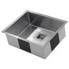 Cuba Pia Inox Quadrada Aço Escovado 550 Preto Fosco