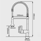 Cuba Pia Inox Quadrada Cozinha + Torneira Flexivel Preta