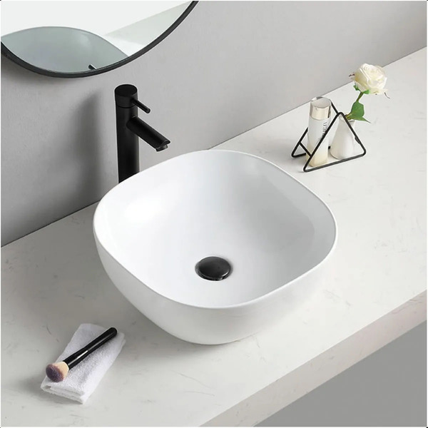 Cuba Pia Lavatório de Sobrepor Copacabana 100% Porcelana 41x4