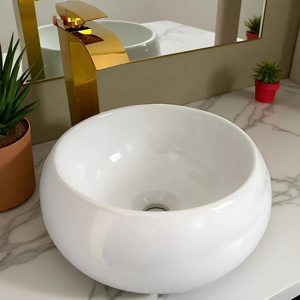 Cuba Pia Lavatório Lavabo de sobrepor Redonda Maresias IT 36x