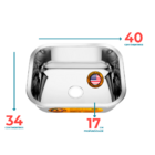 Cuba Pia N 0 Gold Cozinha Inox 304 40x34x17