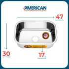 Cuba Pia N 1 Gold 304 Cozinha Inox 47x30x17