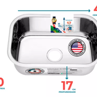Cuba Pia Numero 1 Cozinha Inox American Steel 47x30x17