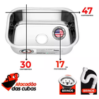 Cuba Pia Numero 1 Cozinha Inox American Steel 47x30x17