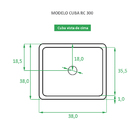 Cuba Pia Para Banheiro De Apoio Retangular Branca Em Cerâmica
