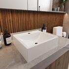 Cuba Pia Para Banheiro Quadrada Roma Branco Brilho