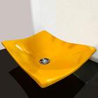 Cuba Pia Para Banheiro Retangular Côncava Amarela